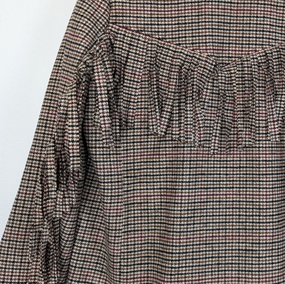 Rails Jagger Houndstooth Plaid Button Front Blazer, Pockets, Fringe Detail sz M - Picture 7 of 15
